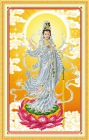 DLH-YA1060 Tranh thêu Phật bà Quan Âm đứng 5D 52x82cm