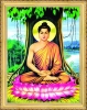 Tranh điện Phật Bồ tát ngồi dưới cây bồ đề  26x35 - anh 1