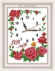 Tranh thêu chữ thập đồng hồ hoa hồng DLH-Y8186 - anh 1